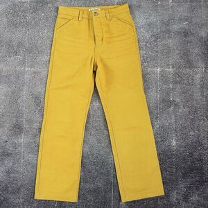 Women's Acne Studios Cotton Twill Straight Leg Mustard Yellow Chino Pants Sz 29W
